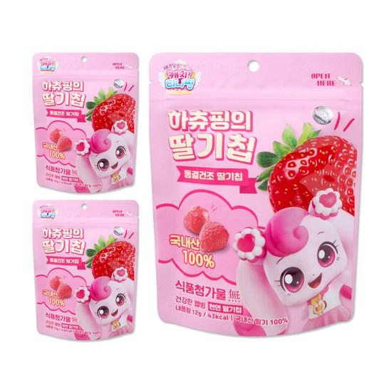 Catch Tiniping Ha Chuping's Strawberry Chips 12g, 12g, 3 pieces, a popular character in Korea