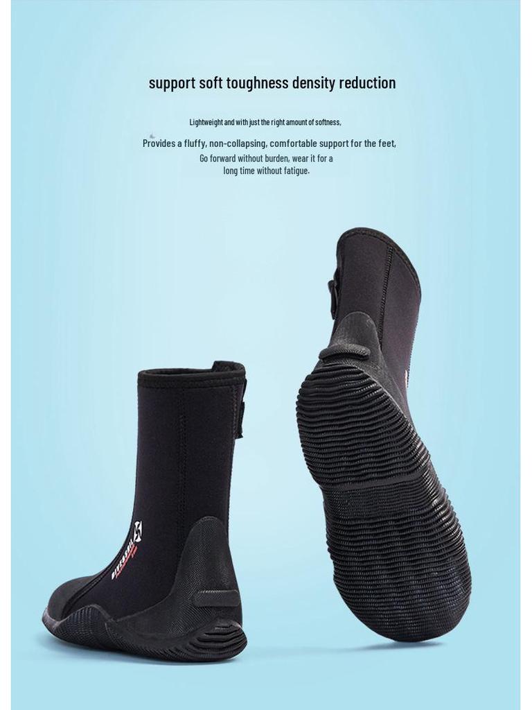 DIVE&SAIL 5MM высокие нескользящие ботинки для дайвинга для серфинга и изучения рек