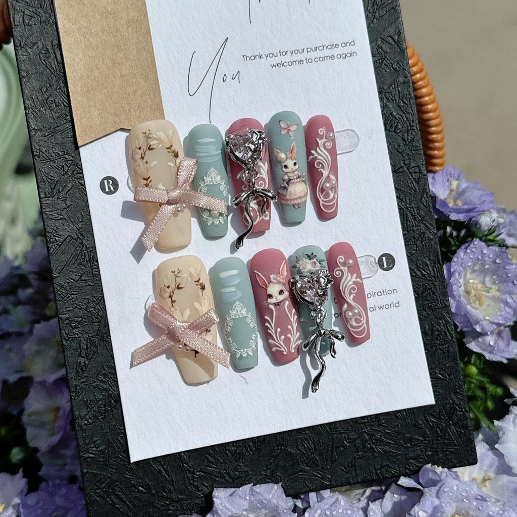 Блестящие длинные ногти-гробики, накладные ногти, типсы, накладные ногти с дизайном, клей для ногтей, накладные ногти, глянцевые, полное покрытие, самоклеящиеся ногти для женщин, 10 шт.