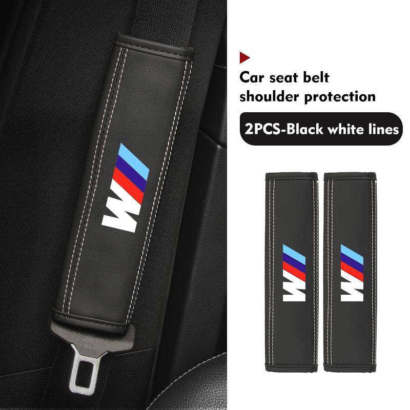 MLKH2 For BMW Leather Car Seat Belt Shoulder Cover Protection Accessories E30 E34 E36 E39 E46 E52 E53 E60 E61 E62 E70 E71 E83