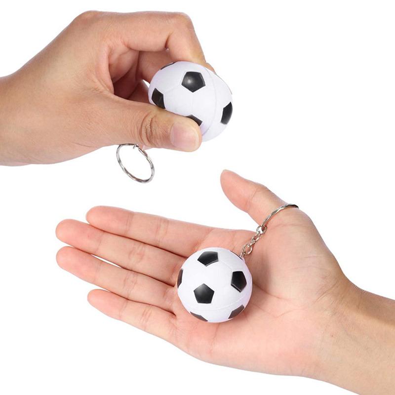 PU Leather Soft Foam Sponge Ball Keychain Football Basketball Soccer Squeeze Anti-stress Ball Toys Anti-stress Ball Shake