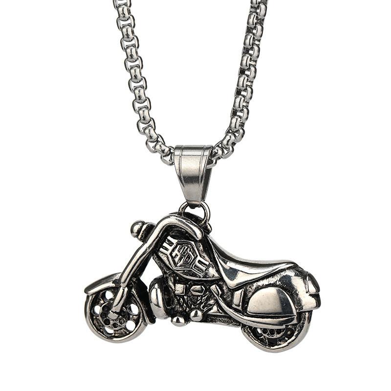 Stylish Motorcycle Pendant Necklace For Men And Women In Trendy Hip Hop Design
