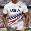 2026 Футбольный Кубок Мужская Футболка США С Коротким Рукавом Футболка 3D Печать Круглый Вырез Рубашка Модная Брутальный Стиль Athleisure Повседневная