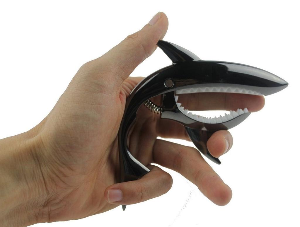 Имелод цинковый сплав гитарный каподастр Shark Capo для акустической электрогитары Good Hand Fretless Buzz и прочный & гитара, Feeling, (черный)