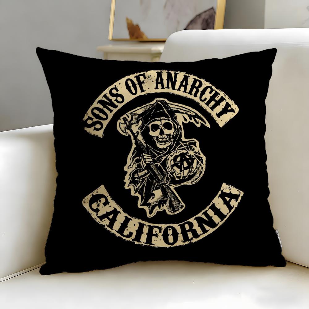 Hot Ssons of Anarchying Cushion Cover Soft EasyWash Pillow Case Versatile for Couch Bed Travel and Office