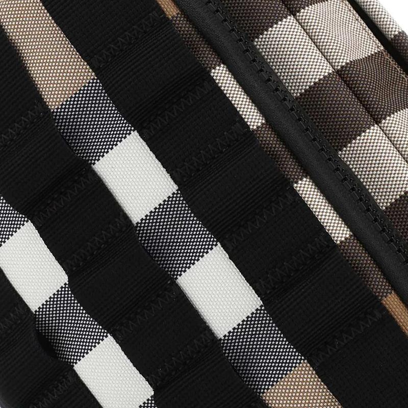 Burberry Клетчатая сумка-мессенджер из полиэстера в стиле колор-блок женская коричневая