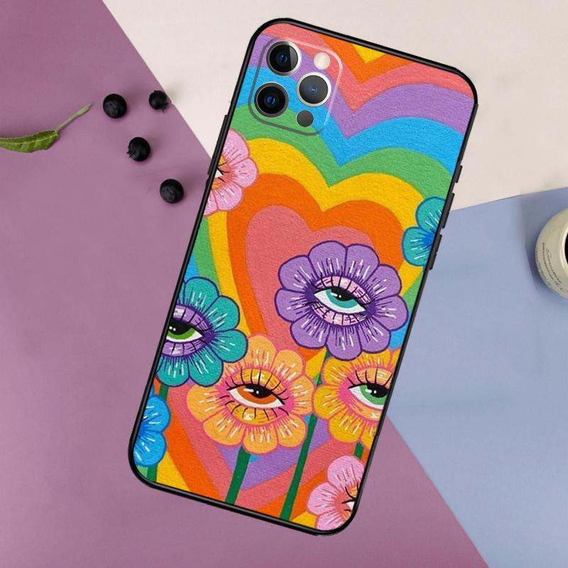 Indie Hippie Art Phone Case For iPhone 17 16 15 14 11 12 13 Pro Max Plus 12 13 mini 16e 17 Air Bumper Cover