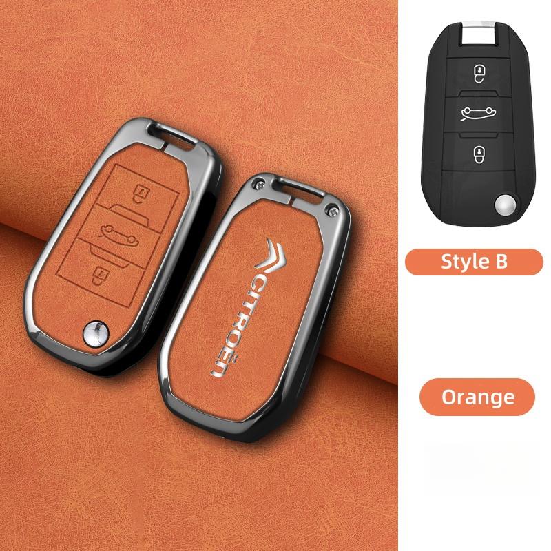 ALC1 Zinc Alloy Leather Car Key Case Cover For Citroen C1 C2 C3 C4 C5 C6 C4L Berlingo Picasso Jumpy Nemo Aircross Sega C5 X Accessori