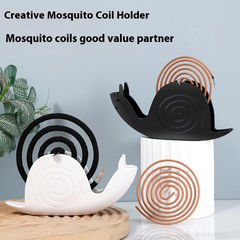 Mosquito Coil Holder Snail Shape Mosquito Repellent Incenses Rack Mosquito Repellent Incense Box Holders Portable for Outdoor