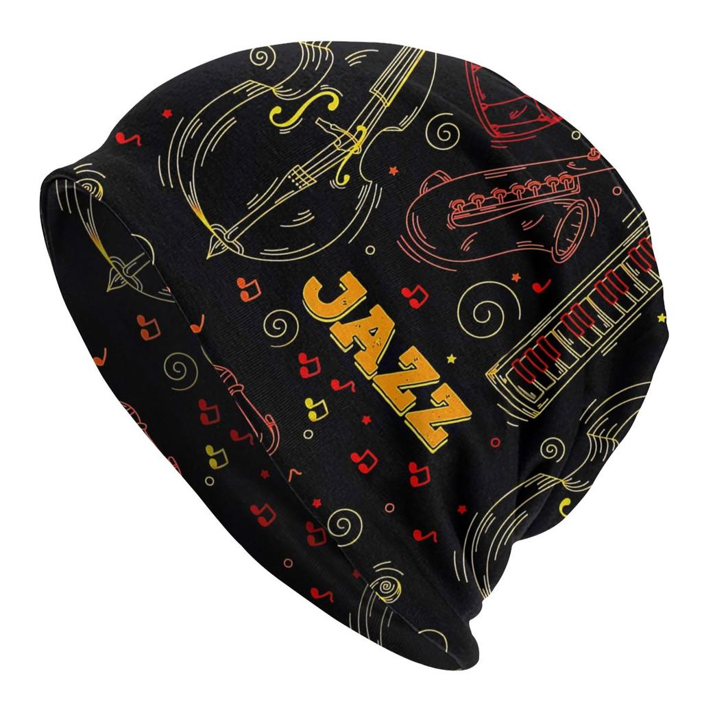 Heavy Metal 1960s Punk Jazz Music Unisex Women Beanies Windproof Ski Cap Double Layer Fabric Bonnet Hat