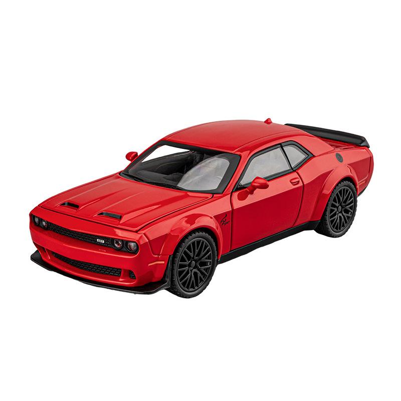 1/32 Dodge Challenger SRT Alloy Sports Car Model Simulation Diecast Metal Toy Muscle Car Model Sound and Light Children's Toys Gift