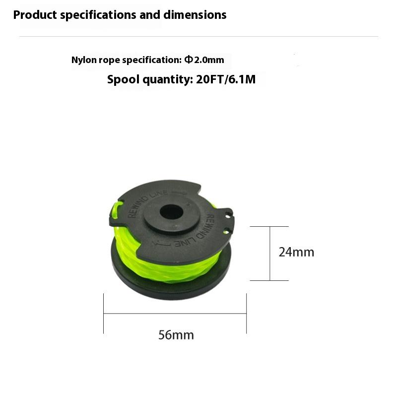 Замена шпули для триммера Ryobi Rac143 36V 20 футов Автоподача Аккумуляторная катушка с леской для сорняков