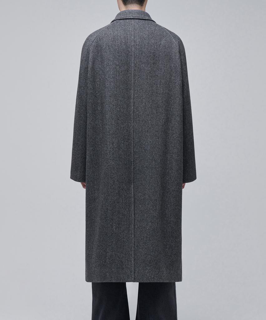 Musinsa Standard Manteco Herringbone Oversized Balmacaan Coat [Dark Grey]