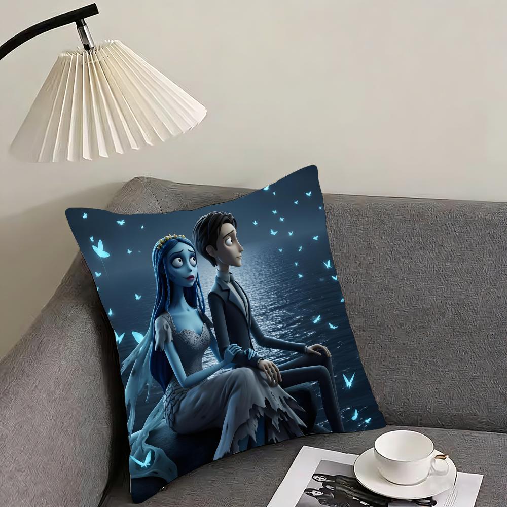 CCorpse BrideE Movie Cushion Cover Pillowcase Ultra Soft Skin Friendly Fabric Cloud Like Comfort Concealed Zipper