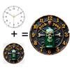 Mid-Century Modern 30x30cm Round Glass Wall Clock with Sunburst Finishes