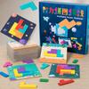 Wooden Puzzle Game For Kids With Colorful Blocks For Brain Development And Family Play