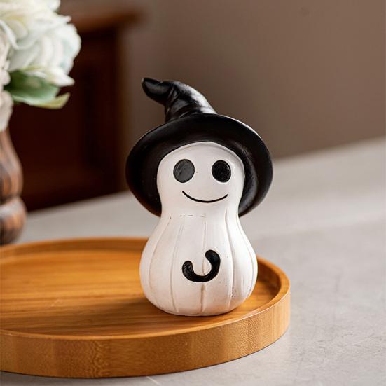 Halloween Ornament Smile Ghost Resin Figurines Halloween Table Shelf Office Desktop Home Garden Decoration