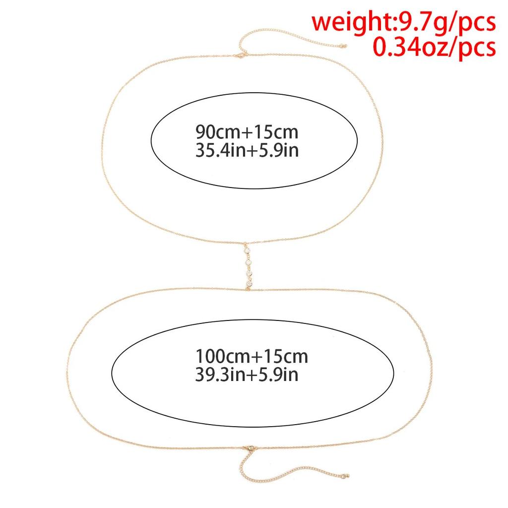 PuRui Summer Simple Sexy Cross Crystal Integrated Waist Chain and Chest Chain Sexy Beach Bikini Body Chain Belly Chain for Women