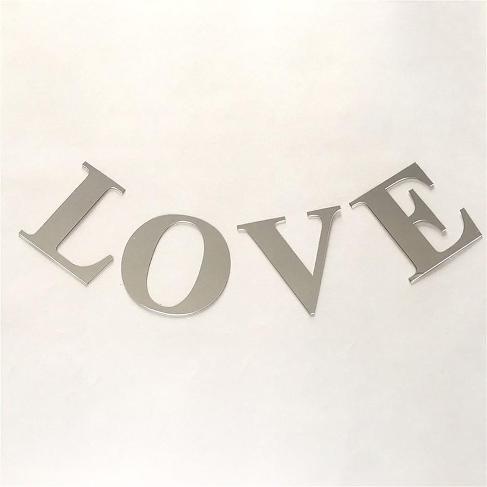 Зеркальная наклейка на стену, серебро 10смx8смx1см 26 букв