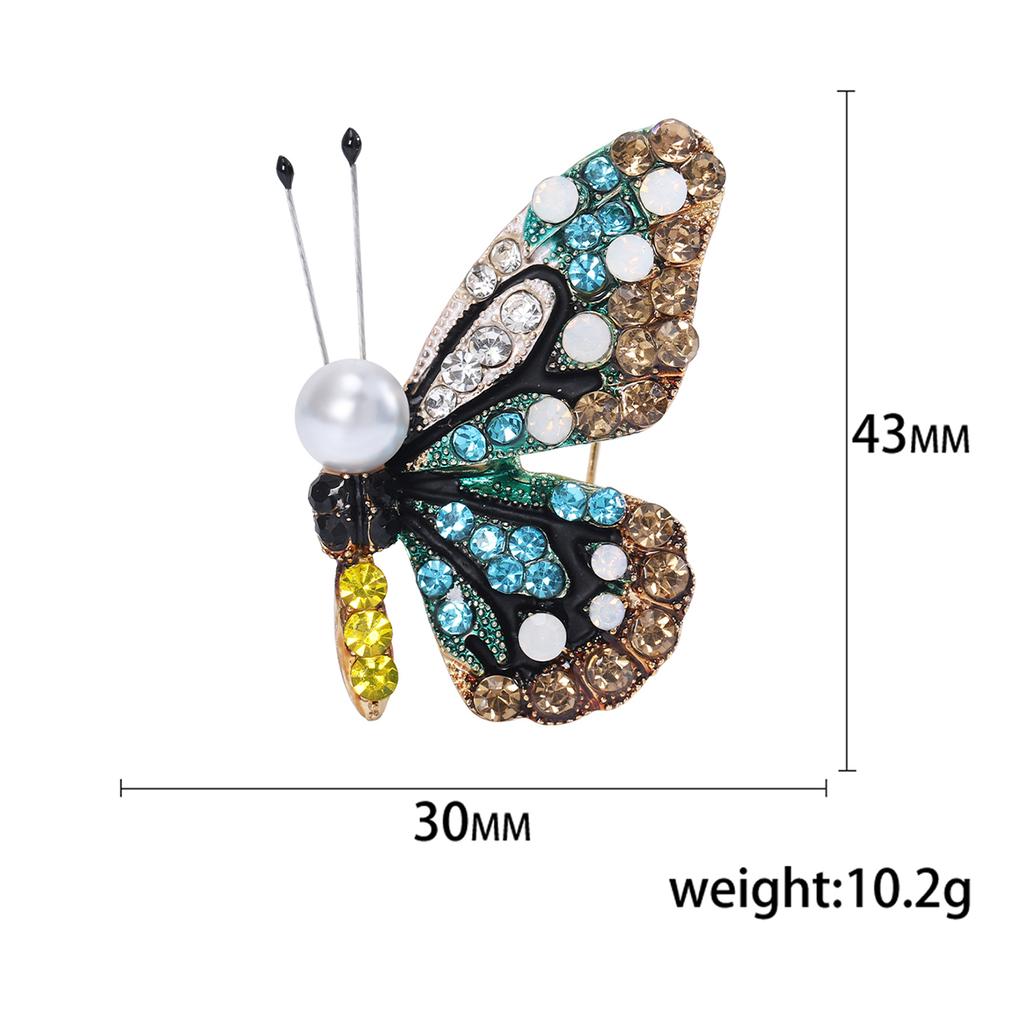 Enamel Butterfly Brooches for Women Unisex Rhinestone Insect Pins Banquet Party Backpack Gifts Jewelry Accessories