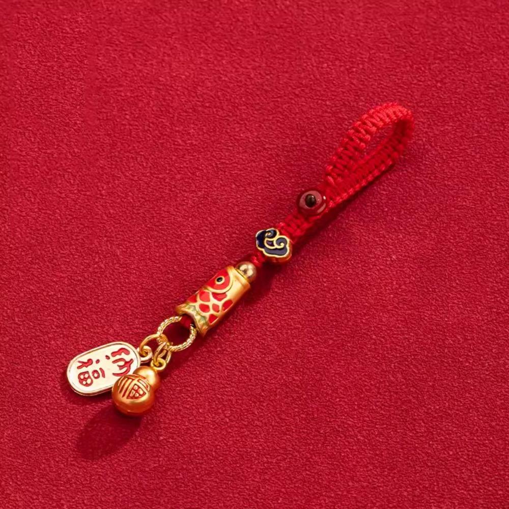Enamel Lucky Keychain Gourd Key Chain Strap Personality Koi Carp Car Keys Charms  Decoration