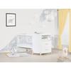 Кровать комбинированная - 120x60 см - Трансформируется в 90x190 см - Babyprice Joy Naturel - Белый на ножках из натурального дерева
