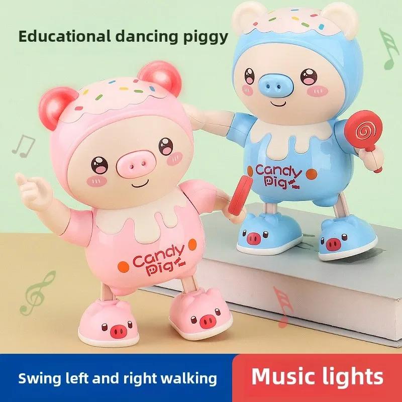 Electric Lighting Music Twisting Swing Left And Right Walking Cute Pig Smart Doll Upgraded Electronic Pets Pig Dancing Toy