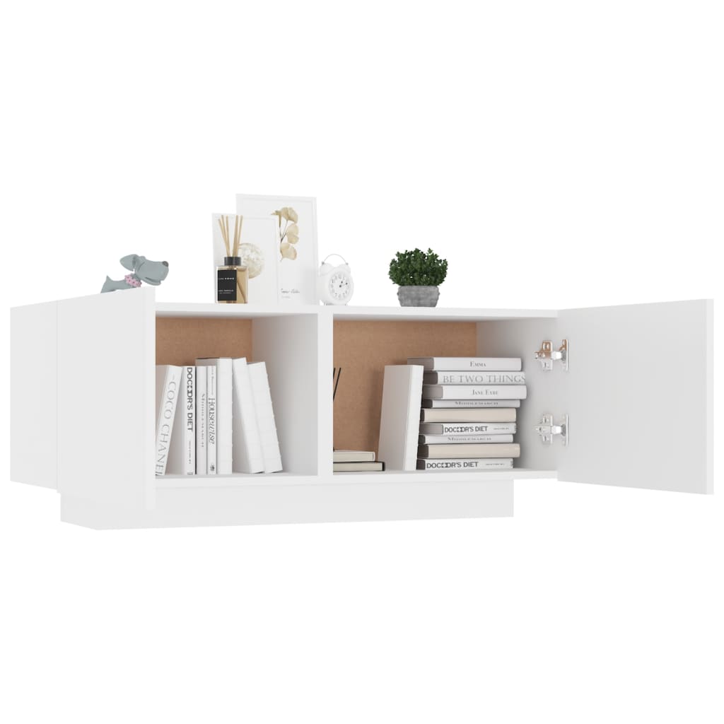Nightstand White 100 x 35 x 40 cm Engineered Wood