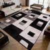 Modern Grey White Geometry Living Room Carpet Decoration Bedroom Bedside Antiskid Fluffy Rug Washable Soft Large Area Floor Mats