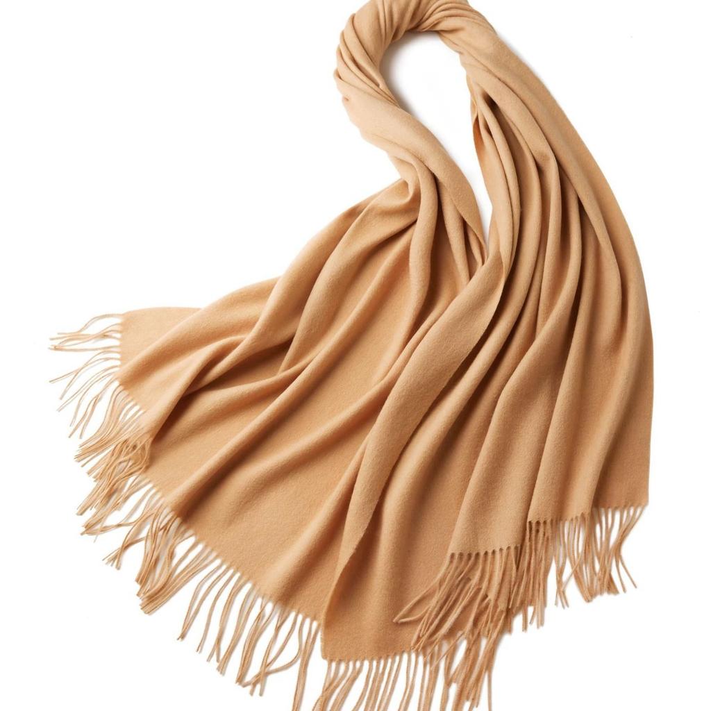 Осень и Зима Однотонная Шаль 100% Шерсть Теплый Длинный Шарф Кондиционированный Утолщенные Шарфы Женские Кашемировые Шарфы