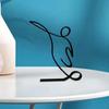 Athlete Line Sculpture Ornaments Black Metal Craft Silhouette Modern for Desktop Wedding Home