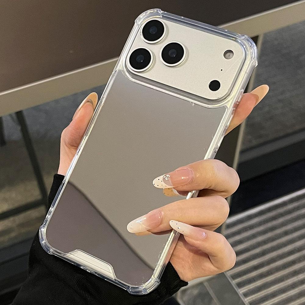 Жесткий акриловый чехол-зеркало для 17 16 15 Pro Max 14 Plus 13 12 11 Pro X XR XS Max 7 8 Plus SE2 17 Air Ударопрочный чехол