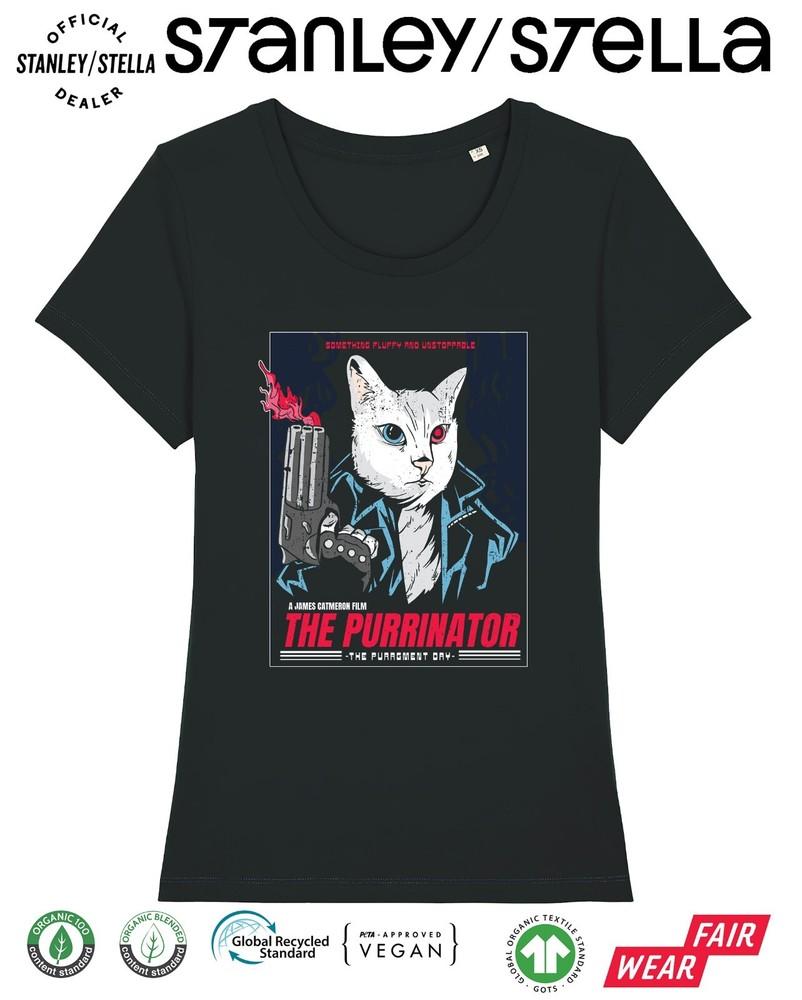 The Purrinator Funny Cat T-Shirt Womens Pet Gift / Terminator Style