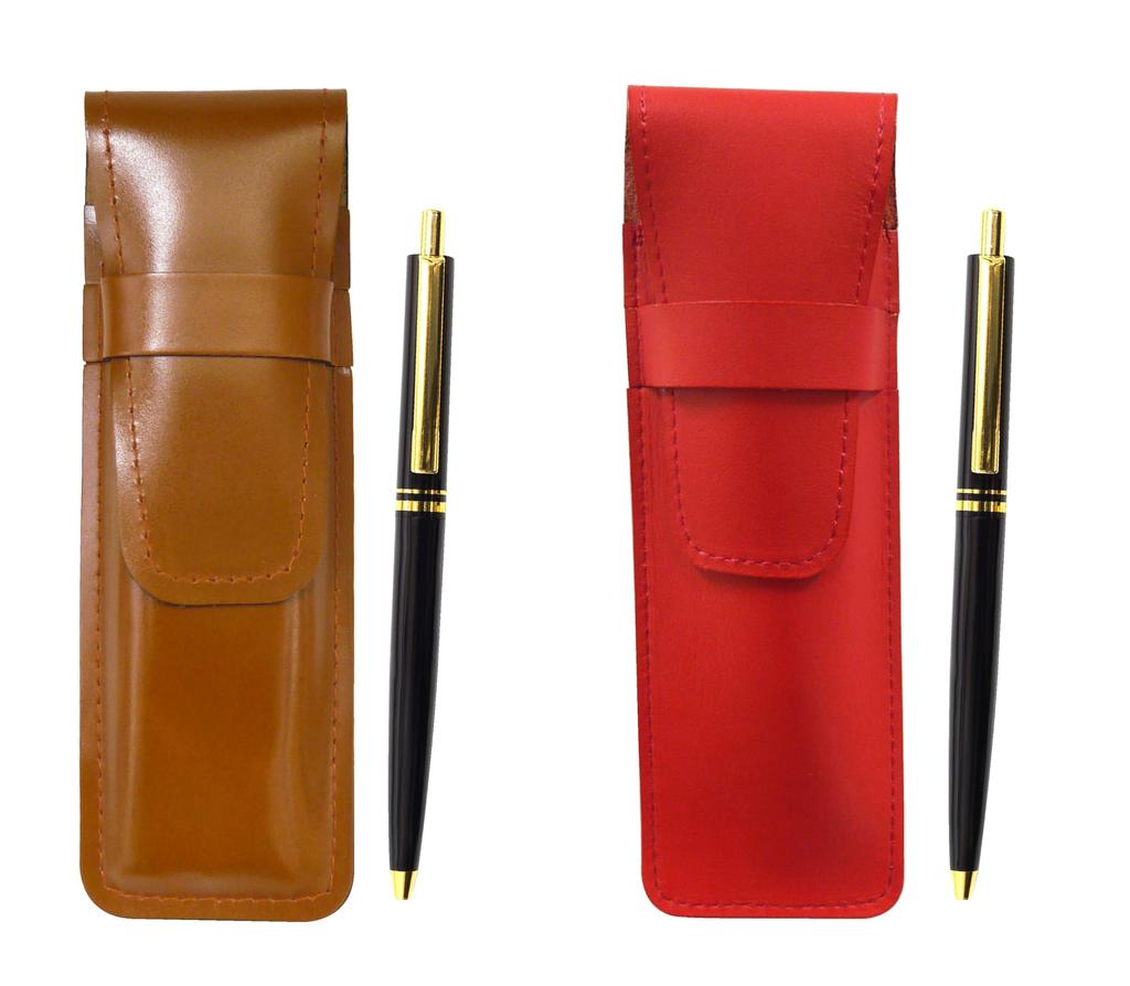 Тонкий пенал из воловьей кожи, красно-коричневый, набор AP300, переиздание 1965 года, шариковая ручка с металлическим зажимом, черного цвета ASCR-AP300B-B