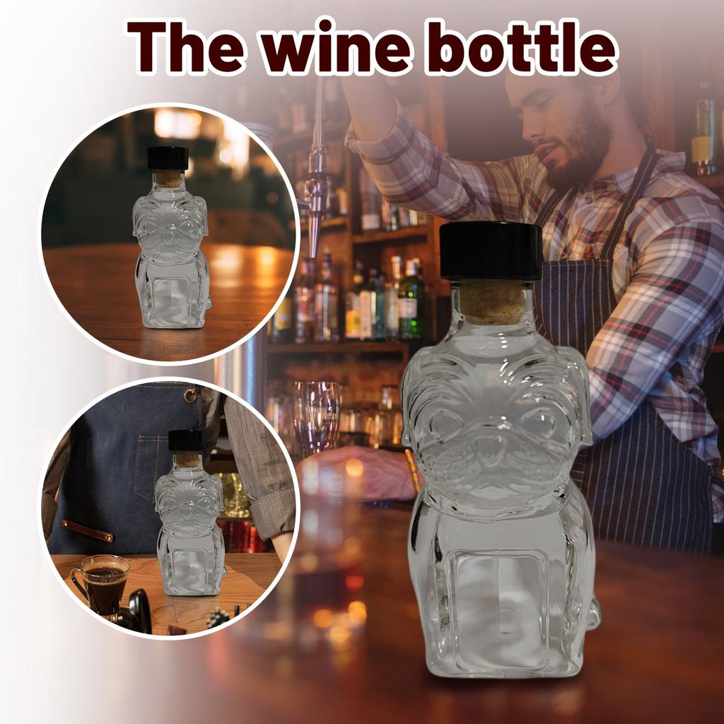 Funny French Whiskey Bottle,3D Engraved Shaped Whiskey Glasses,Dog Whiskey Wine Glass Bottle,Fanyil Eaglory,Unique Wine Decanter,for Men