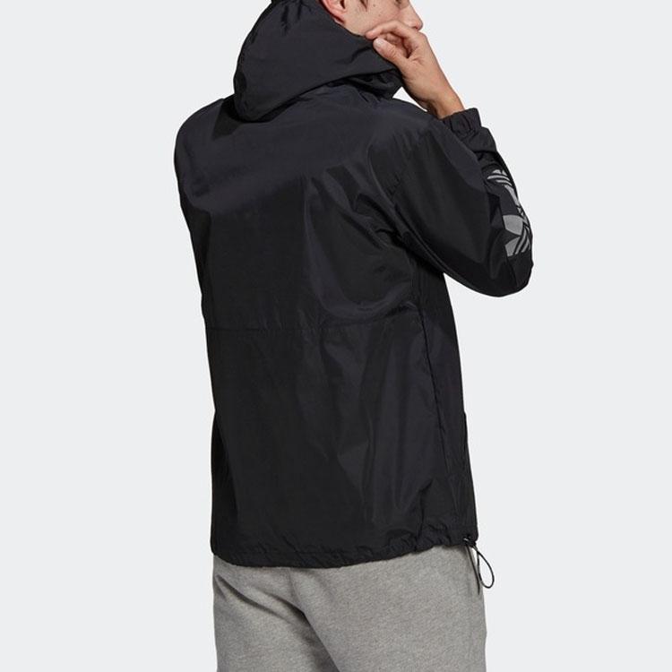 Adidas Originals Trefoil Regen WB повседневная куртка на молнии с половиной молнией, мужская верхняя одежда, черный GE1307
