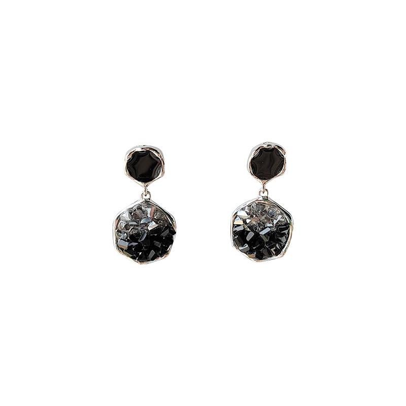 Серьги Light Luxury Niche Cold Wind с черным цирконием, женские корейские универсальные серьги для темперамента