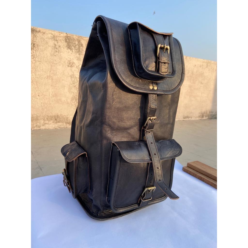 Большой мужской винтажный рюкзак из натуральной козьей кожи, дорожный рюкзак, спортивная сумка для ноутбука