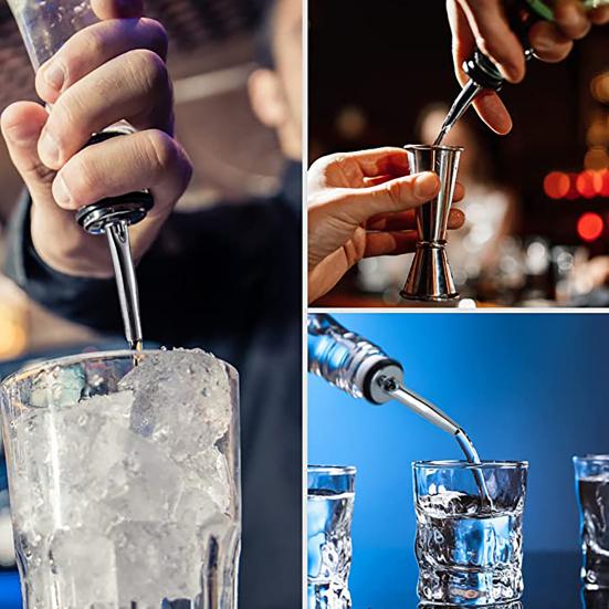 4 шт. Носики для оливкового масла из нержавеющей стали, пробки для вина с герметичными пылезащитными колпачками, герметичные дозаторы для бутылок ликера, носики для быстрого налива, барные инструменты