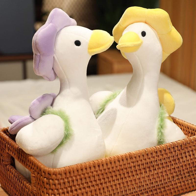 Plush Duck Toy With Hat Perfect For Decorating Your Child's Bed Or Room