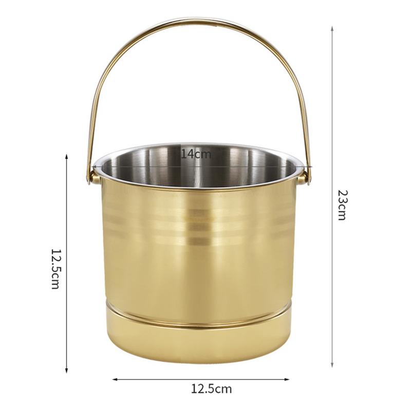 Ведро для льда из нержавеющей стали объемом 1,6 л с ручкой, охладитель для вина, шампанского, бутылки, охладитель для напитков на вечеринке, бар, барная стойка для закусок и караоке, посуда для бара