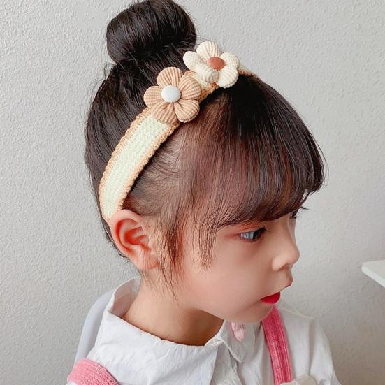 Повязка на голову для девочек с цветочным бантом, декор, безопасная лента-застежка, детская повязка для волос, головные уборы, аксессуары для волос, подарок на день рождения
