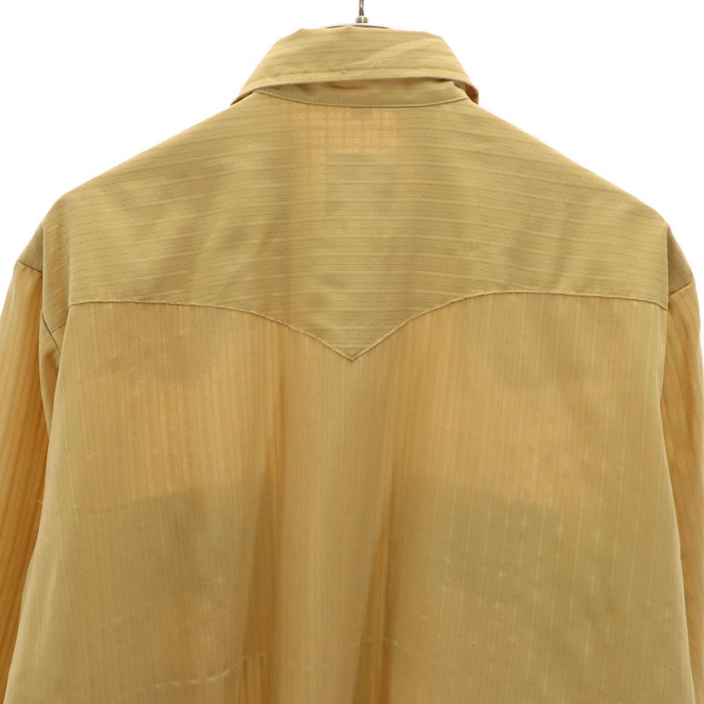 Miller Винтажная рубашка в полоску с длинным рукавом в западном стиле 70-х годов, сделано в США, 17-35, мужская, б/у