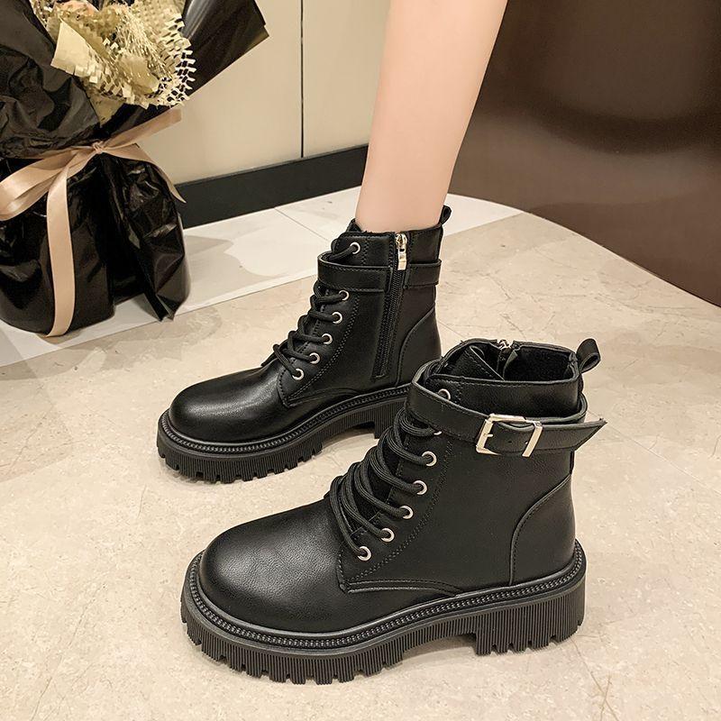 Женские ботинки мартинс, британские повседневные короткие ботинки, детские 2025 осень, новые милые крутые одинарные ботинки на платформе, ботинки-локомотивы