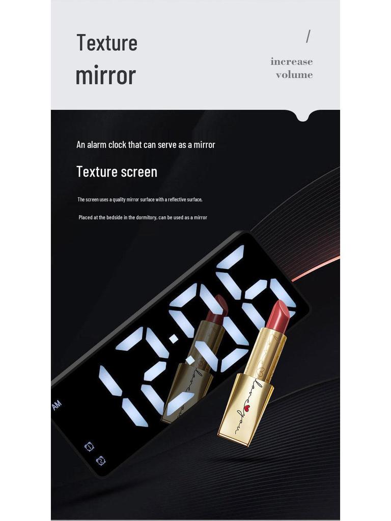 LED Multi-Function Mirror Alarm Clock: Makeup Mirror with Battery & Plug-in Options