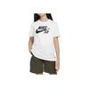 T-Shirt Logo Print Round Neck Short Sleeve Kids Tops White FN9673-100