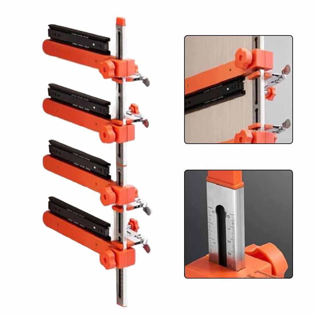 Adjustable Drawer Jig Drawer Slide Clamp Rubber Pad Protection Stainless Steel Support Adjustable Length Drawer Clamp