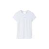Champion Fitness Training Series Solid Color Letter Round Neck Short Sleeve T-Shirt Women Tops Paper-White 162330115-1