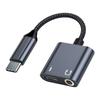 Beline USB-C Splitter Adapter To USB-C/3.5mm Jack 60W Black/Black DAC BLNAA01