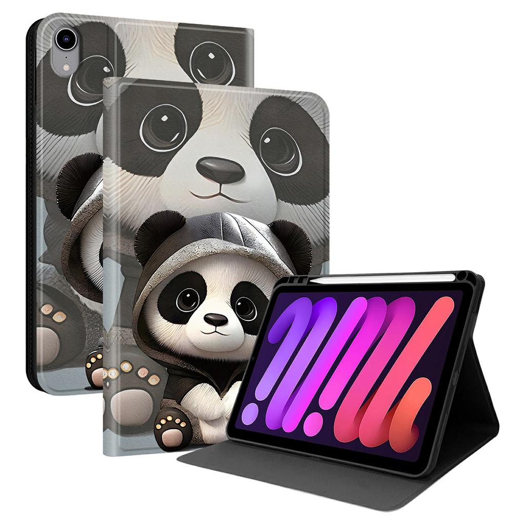 Для iPad мини (2024) Чехол для планшета из ПУ кожи с рисунком, подставка, слот для стилуса (Стилус не входит в комплект)